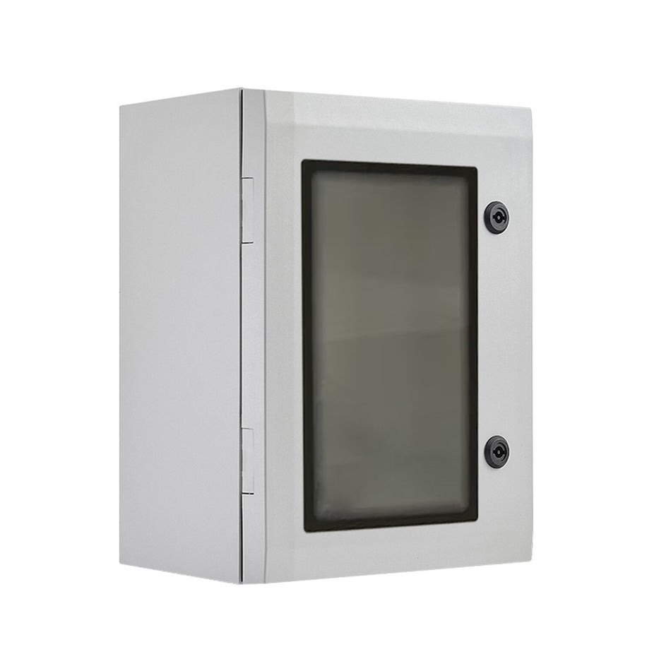 Fibox ARCA Polycarbonate Enclosure 600H x 400W x 210D IP66 with 2 Quarter Turn Locks + Window, Including Mounting Plate —