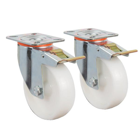 80mm Castor Wheels with Brake, Set of 2 — IP Enclosures