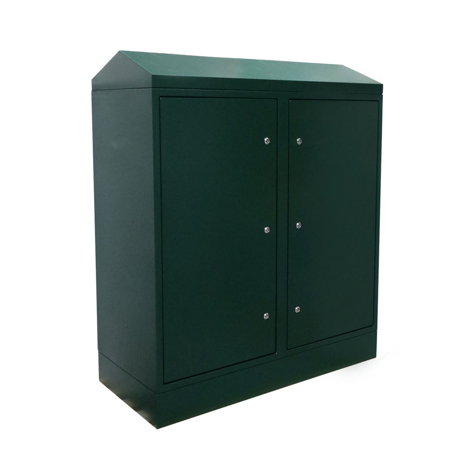 2 x 18U (36U) x 1300 W x 600 D IP55 Outdoor Cabinet RAL6005 (Non-Ventilated), Double Bay — IP Enclosures