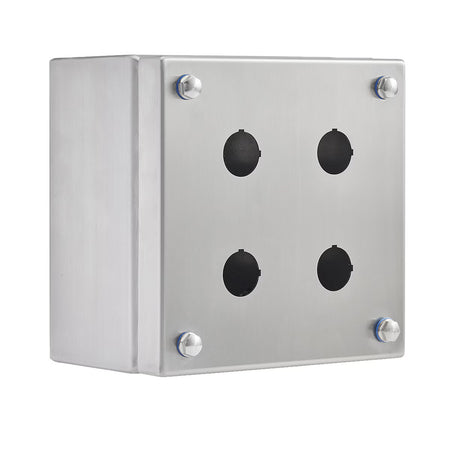 Pushbutton Enclosure 304 Stainless Steel, 2 x 2 Holes — IP Enclosures