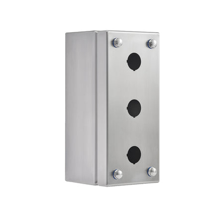 Pushbutton Enclosure 304 Stainless Steel, 3 Hole — IP Enclosures