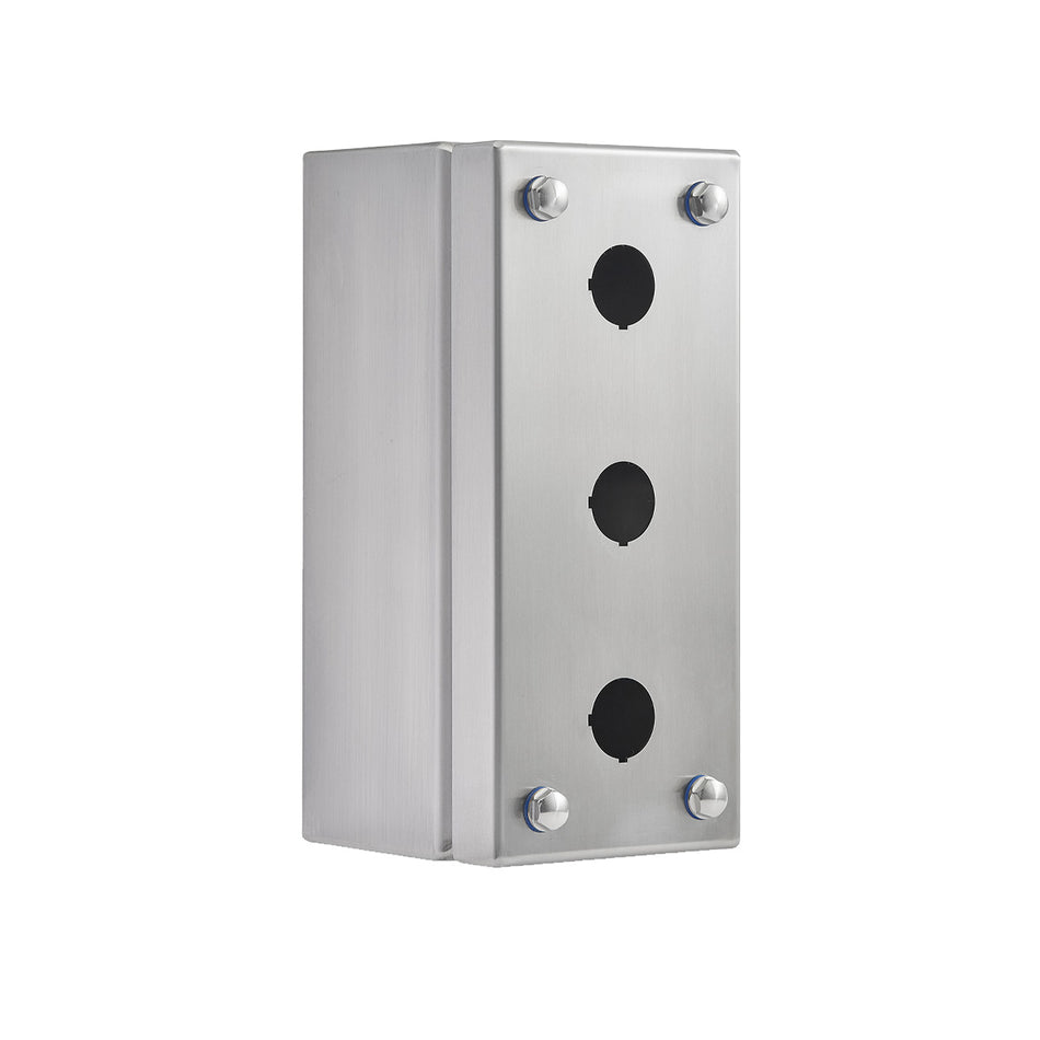 Pushbutton Enclosure 304 Stainless Steel, 3 Hole — IP Enclosures
