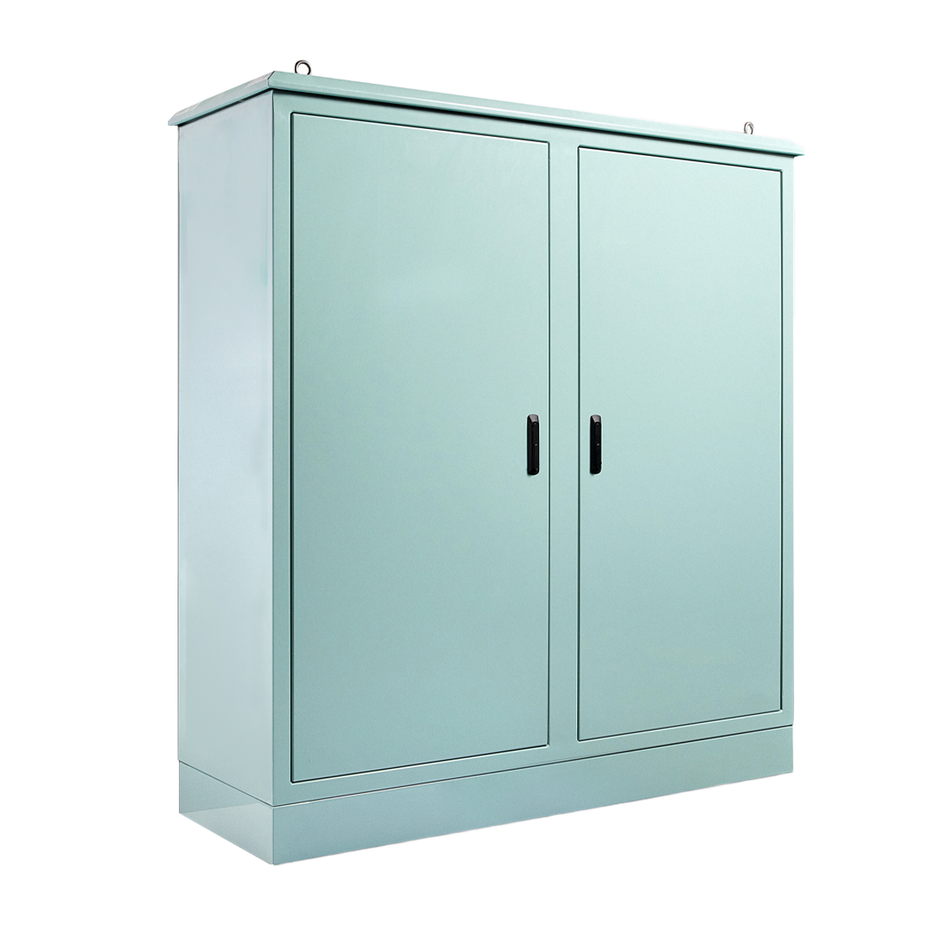 Double Bay Field Cabinet 2 x 30RU (60RU) 1675H x 1500W x 800D Aluminium IP66 Smoke Blue, Non-Ventilated — IP Enclosures
