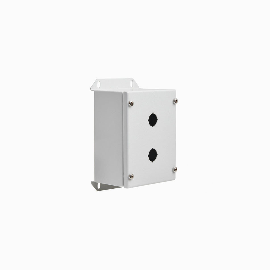 Pushbutton Enclosure 2 Hole, Grey — IP Enclosures