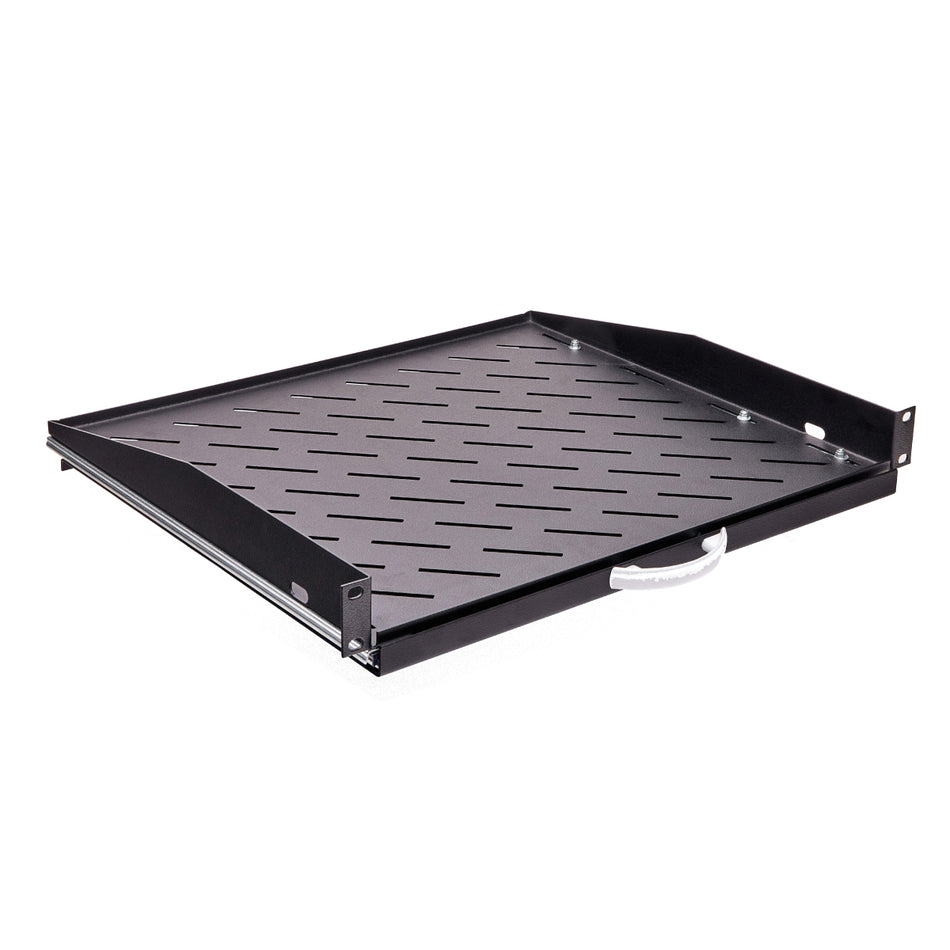 1U/RU Sliding Shelf for Data Racks - 325mm, Black — IP Enclosures