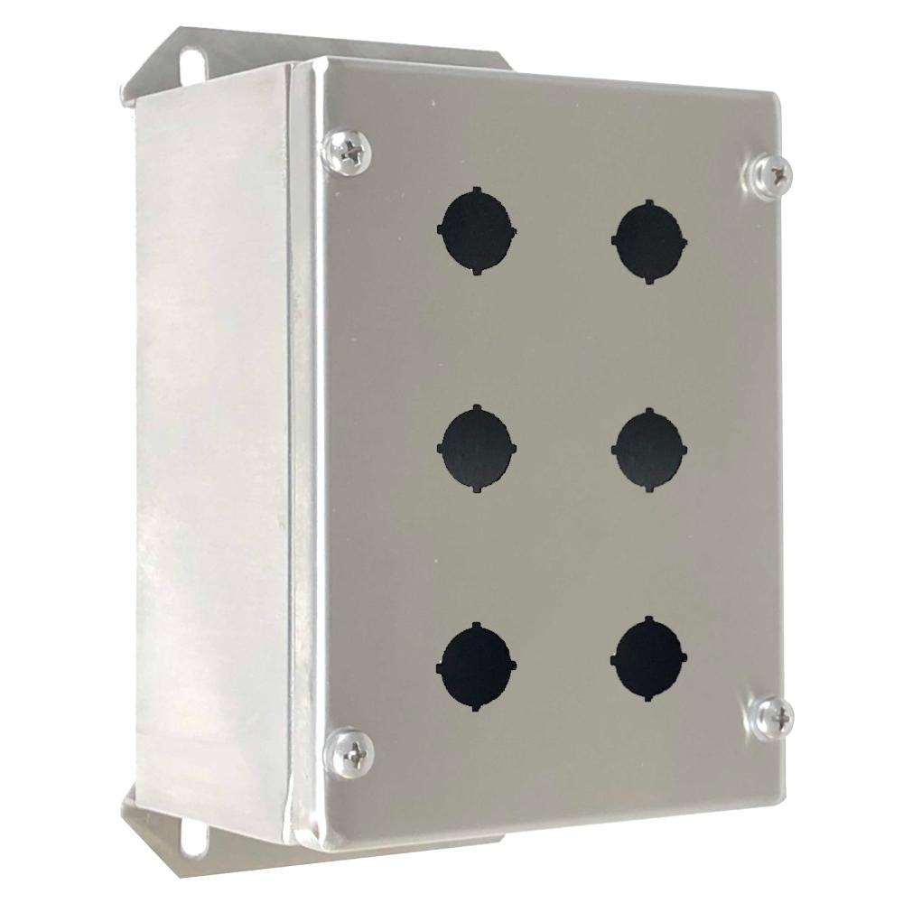 316Stainless Steel Pushbutton Enclosure 6 Hole IP66 — IP Enclosures