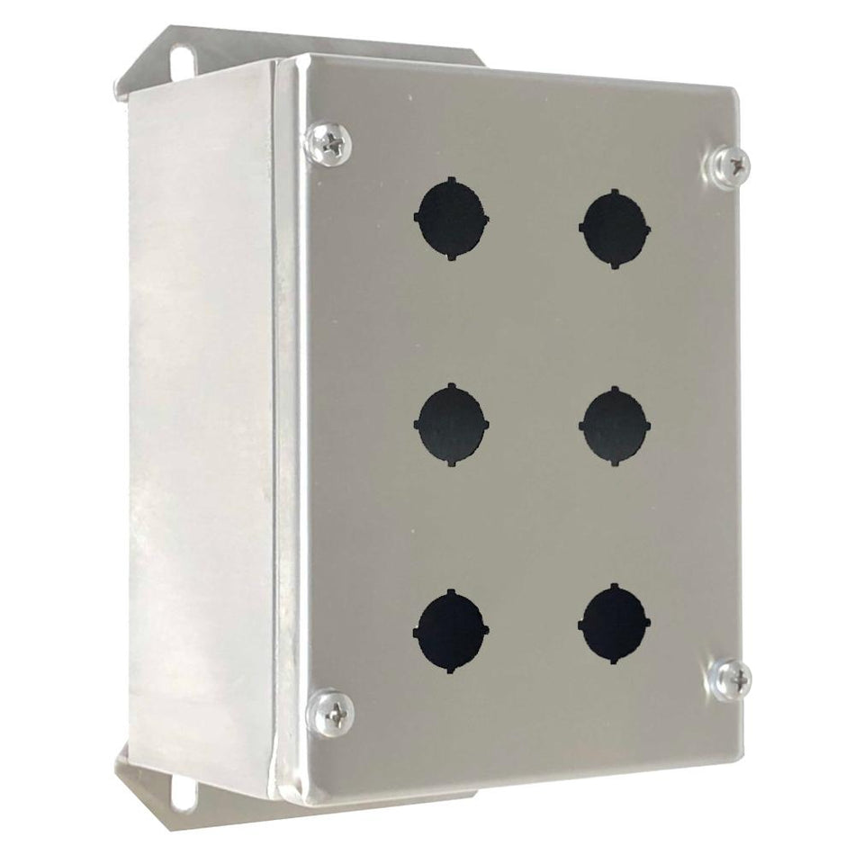 316Stainless Steel Pushbutton Enclosure 6 Hole IP66 — IP Enclosures