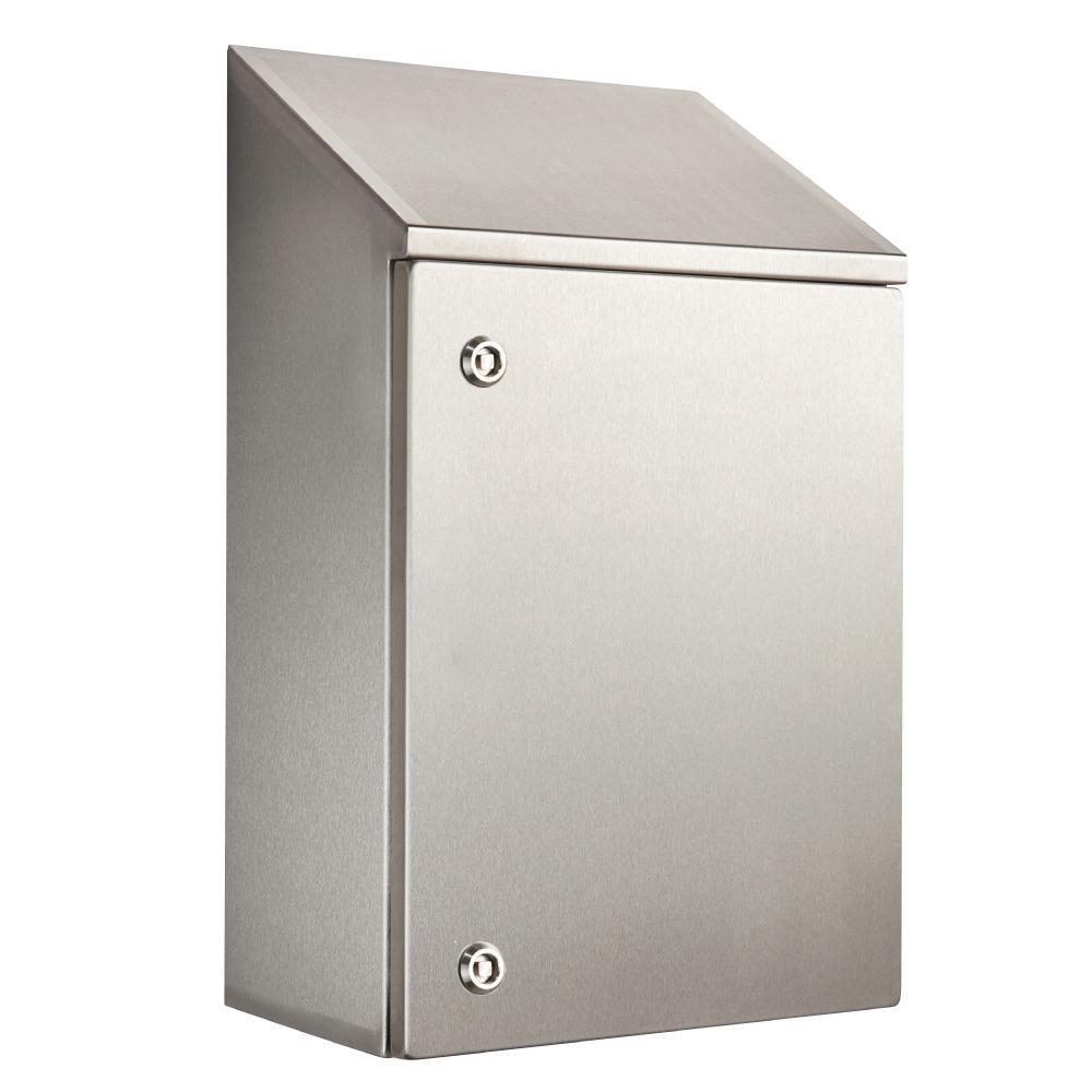 316 Stainless Steel Sloping Roof Electrical Enclosure 1200H x 800W x 300D IP66 — IP Enclosures