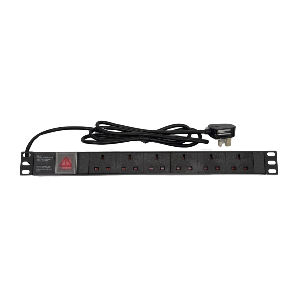 19” Rack Mountable 1U 6-Way UK Socket PDU — IP Enclosures